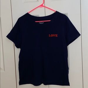 Navy blue t-shirt w/ LOVE on it
